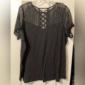 Torrid black short sleeve with lace